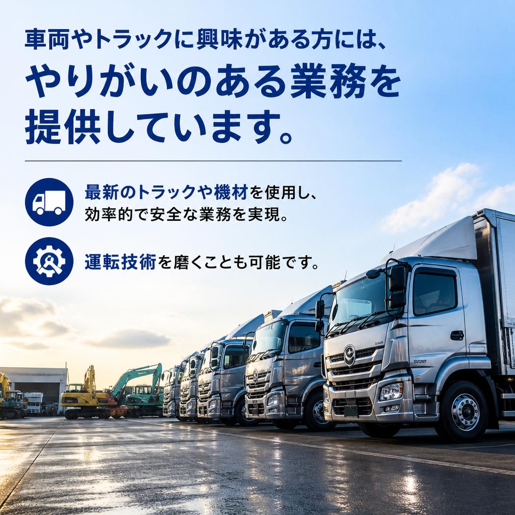 トラック好きに最適な職場