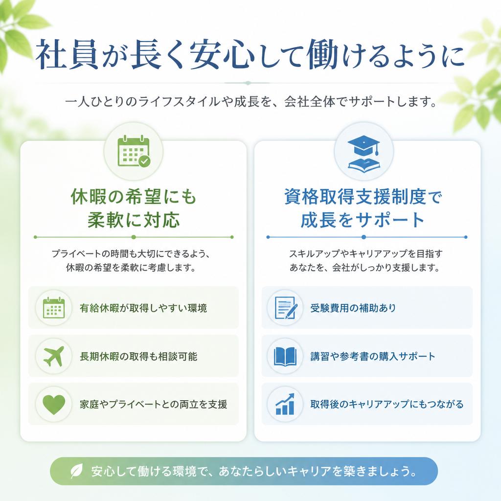 働きやすさ抜群の職場環境