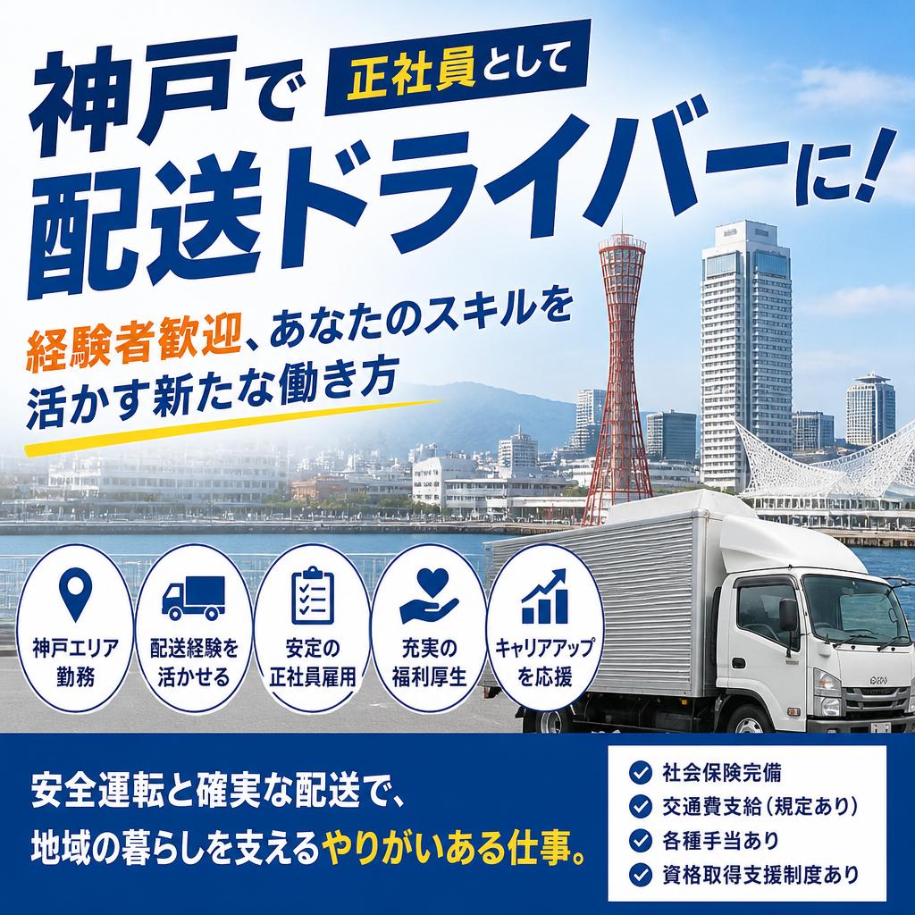 神戸で正社員として配送ドライバーに！経験者歓迎、あなたのスキルを活かす新たな働き方