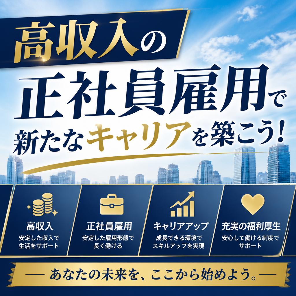 高収入の正社員雇用で新たなキャリアを築こう！